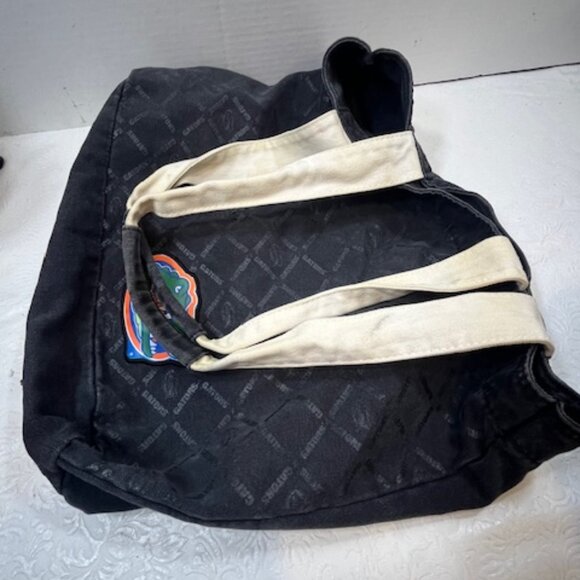 University of Florida Gators Black Canvas Gator Print Collegiate Tote - Picture 5 of 15